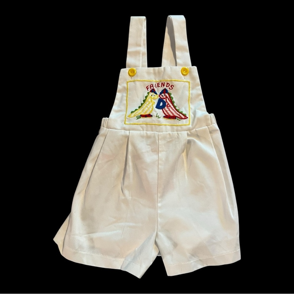 Nannette 80s Vintage White Friends Snap Overalls 24 M